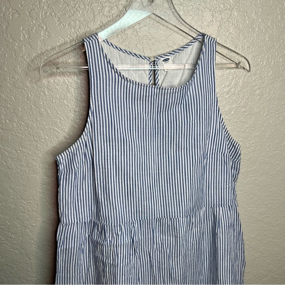 BNWOT Old Navy Blue and White Striped Summer Peplum Dress - Picture 3 of 5